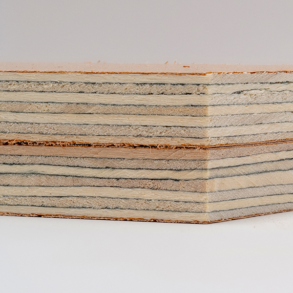 Corner detail of hardwood plywood sheet material self finished f
